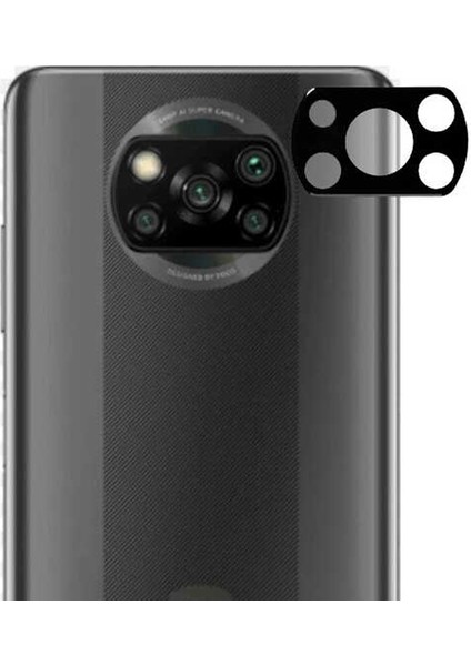 Xiaomi Poco X3 Kamera Lens Koruyucu Cam Siyah