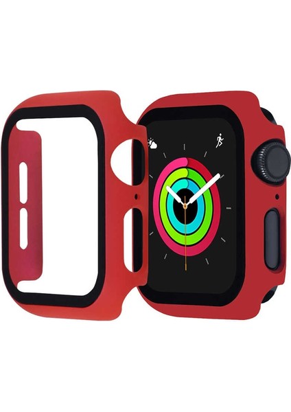 Apple Watch 6 44 mm Ekran Koruyucu Full Glue Gard Renkli Kırmızı