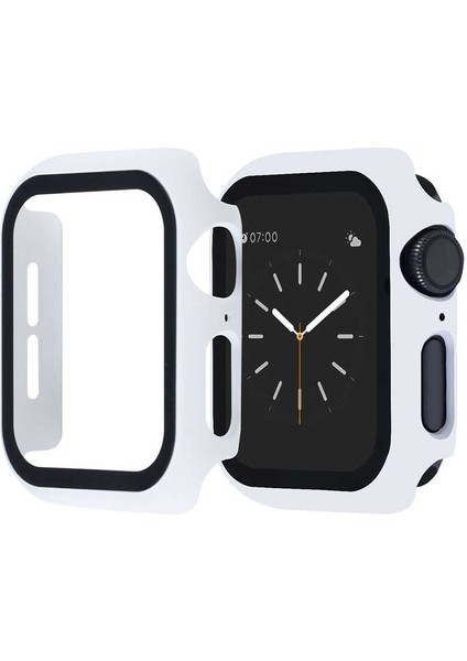 Apple Watch Se 40 mm Ekran Koruyucu Full Glue Gard Renkli Beyaz