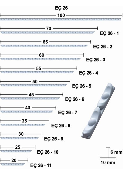25 cm Esnek Mobilya Çıtası