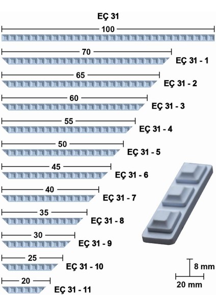 100 cm Esnek Mobilya Çıtası