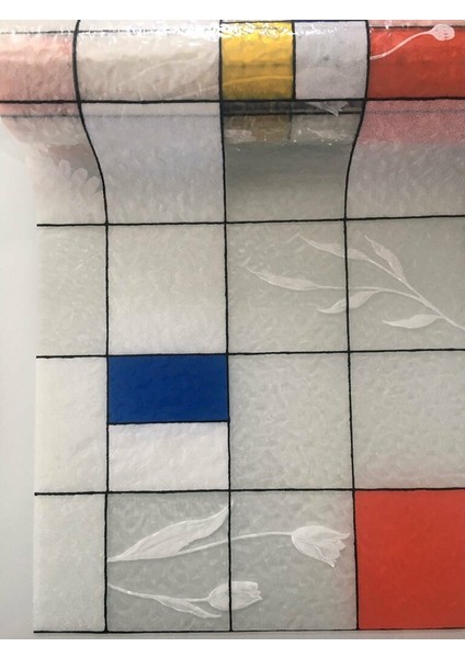 Japon Teknolojisi 3D x Vitray Kendinden Desenli Statik Cam Folyosu 46 cm x 1 Mt.