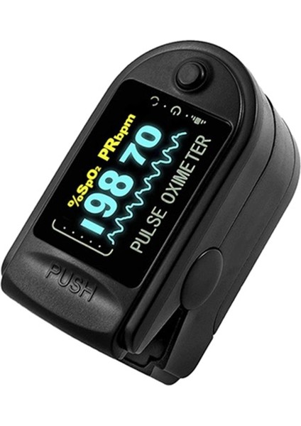 Siyah Pulse Oximetre Kalp Atış Hızı Kan Oksijen Bilgisi Ölçüm Cihazı Kılıflı Oximeter