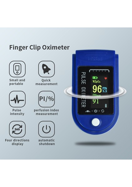 Inndream Pulse Oximetre Kalp Atış Hızı Kan Oksijen Bilgisi Ölçüm Cihazı Oximeter Oksimetre