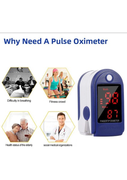 Parmak Tipi Oksimetre Kan Oksijen Nabız Ölçer Oximeter Pulse Oximetre