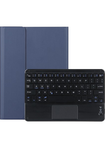 Bluetooth Klavye + Dokunmatik Yüzey ve Tutucu ile Lenovo Tab E10 Için Tutucu Mavi (Yurt Dışından)