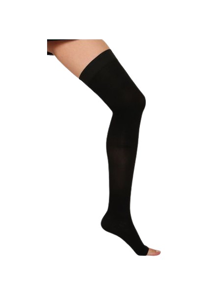 911 Diz Üstü Basınç Çorabı (Açık Burun) Siyah 4xl (7)