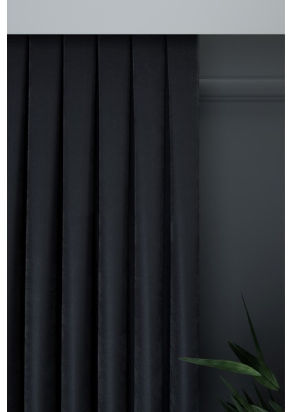 Antrasit Düz Renk Pileli Petek Dokulu Fon Perde, 1/2,5 Normal Pile, Tek Kanat 50 x 270 cm cm fiyatları