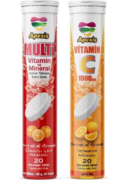 Vitamin C 1000 Mg & Apexis Multivitamin Efervesan