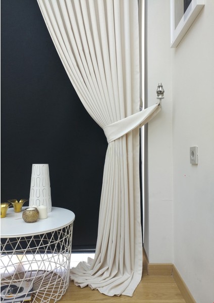 Beyaz Düz Renk Pileli Petek Dokulu Fon Perde, 1/2,5 Normal Pile, Tek KANAT50 x 260 cm cm