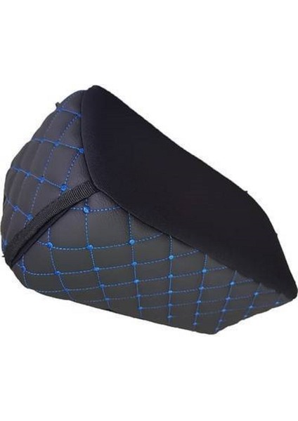 Fiesta 2009-2012 Kolçak Kol Dayama Üniversal Siyah Deri Mavi Desen Montajsız Cepli