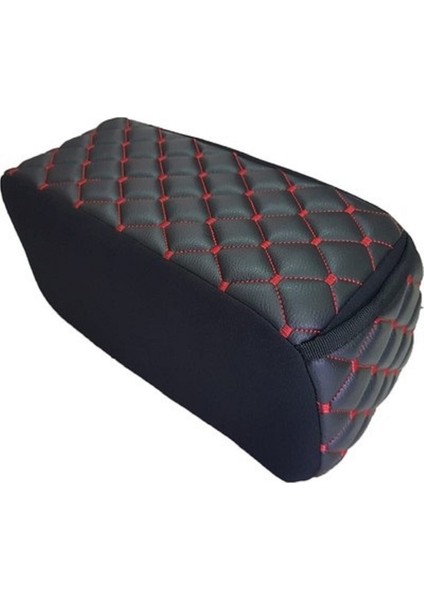 Fiesta 2009-2012 Kolçak Kol Dayama Üniversal Siyah Deri Kırmızı Desen
