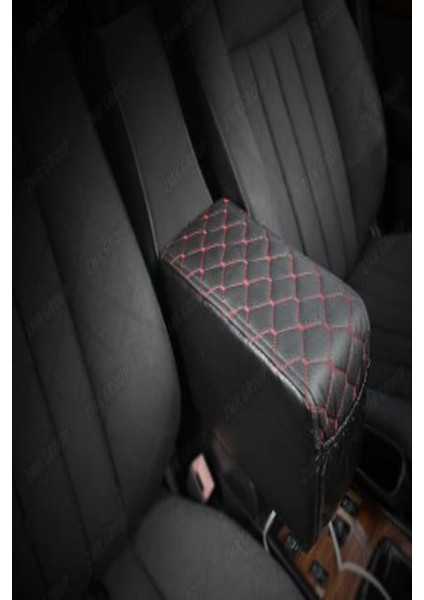 Honda Civic Fd 2006-2011 Sedan Kolçak Kol Dayama Üniversal Siyah Deri Kırmızı Desen