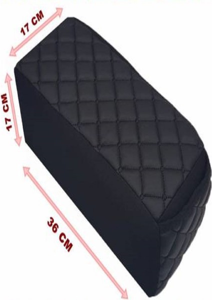 Seat Cordoba 2002-2009 Kolçak Kol Dayama Üniversal Siyah Deri Siyah Desen Montajsız Cepli