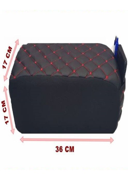 Nissan Juke 2010 ve Sonrası Kolçak Kol Dayama Üniversal Siyah Deri Kırmızı Desen fırsatları