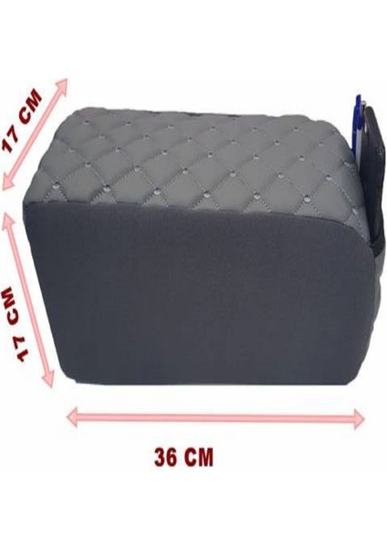 Seat Ibiza 6l 2002-2007 Kolçak Kol Dayama Üniversal Gri Deri Gri Desen Montajsız Cepli