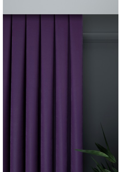 Mor Düz Renk Pileli Petek Dokulu Fon Perde, 1/2,5 Normal Pile, Tek Kanat 50 x 250 cm cm fiyatları