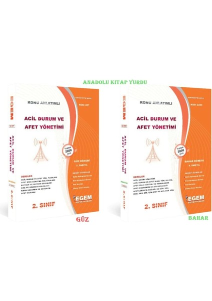 AÖF Acil Durum ve Afet Yönetimi Konu Anlatım Soru Bank 2. Sınıf 3 ve 4. Yarıyıl