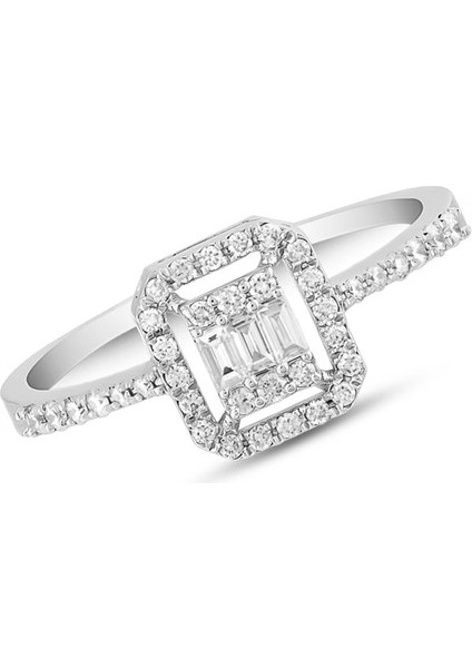 0.15CT Pırlanta Baget Taşlı Yüzük fiyatları