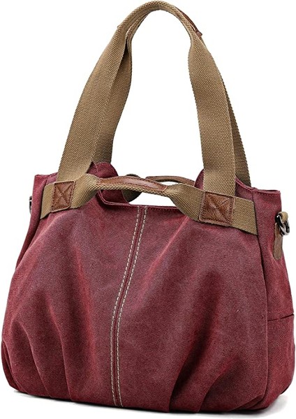 Kadın Casual Retro Retro Retro Hobo Tuval Günlük Cüzdan Üst Kolu Omuz Desteği Alışveriş Çantası (Yurt Dışından) modelleri