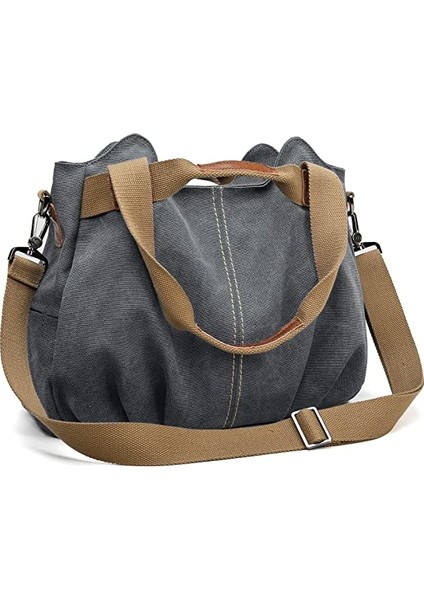Kadın Casual Retro Retro Retro Hobo Tuval Günlük Cüzdan Üst Kolu Omuz Desteği Alışveriş Çantası (Yurt Dışından)