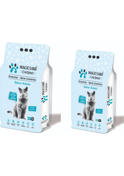 Cat Litter Sabunlu Kalın Taneli Kedi Kumu 15 Lt Marsilya Sabun Kokulu 10+5 Lt
