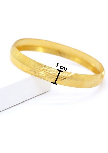 22 Ayar Altın Kaplama Yan Çizgili Bilezik 1 cm fiyatları