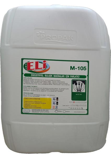 Professional Endüstriyel Bulaşık Makina Parlatıcısı 20 Lt