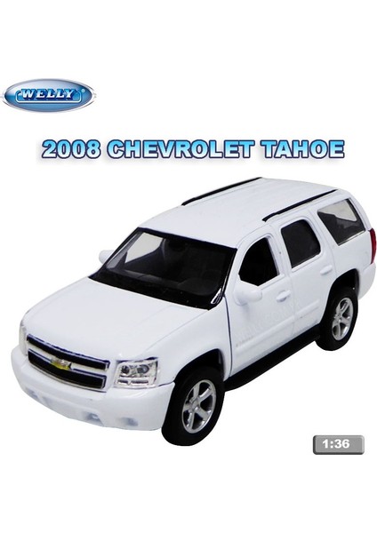 Chevrolet Tahoe 1/36 12CM Ölçek Diecast Model Araba Çek Bırak
