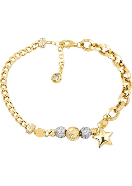 Yıldız 14 Ayar Altın Zincir Bileklik