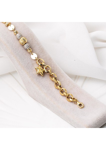 Yıldız 14 Ayar Altın Zincir Bileklik fırsatları