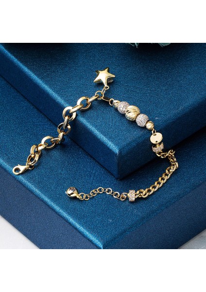 Yıldız 14 Ayar Altın Zincir Bileklik indirimleri