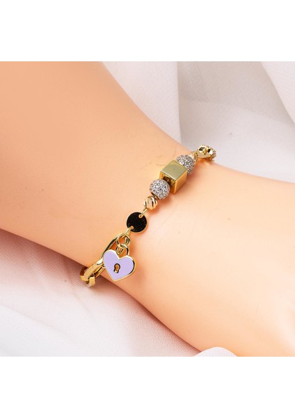 Kilitli Kalp 14 Ayar Altın Bileklik fiyatları