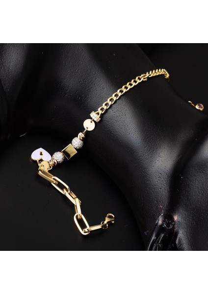 Kilitli Kalp 14 Ayar Altın Bileklik modelleri