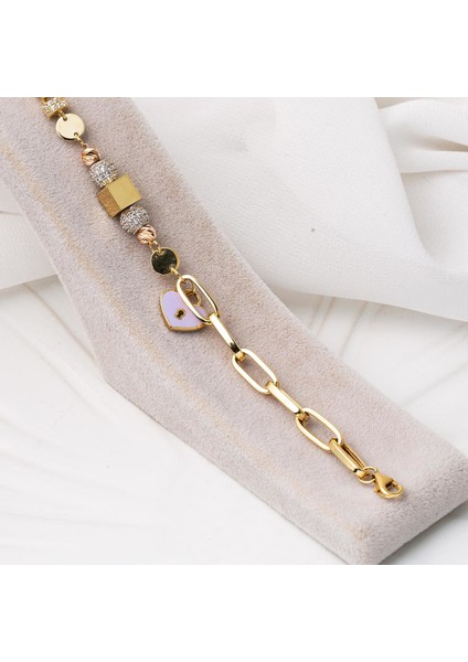 Kilitli Kalp 14 Ayar Altın Bileklik fırsatları