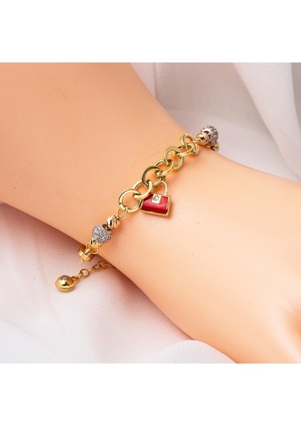 Kırmızı Çanta 14 Ayar Altın Bileklik fiyatları