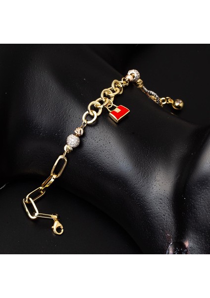 Kırmızı Çanta 14 Ayar Altın Bileklik modelleri