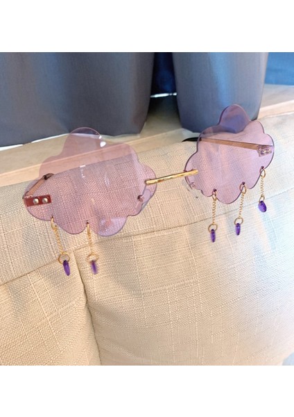 F Fityle Kadınlar Için Moda Çerçevesiz Güneş Gözlüğü Bulut Püskül Güneş Gözlüğü Tonları Pembe (Yurt Dışından) indirimleri