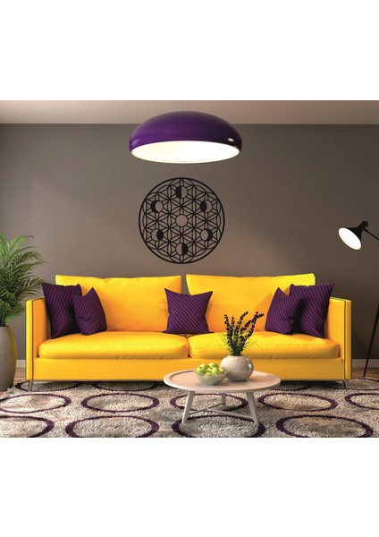 Ahşap Ay Evreleri ve Yaşam Çiçeği Duvar Süsü Ay Döngüsü Kutsal Geometri Tablo Metal Değildir fırsatları