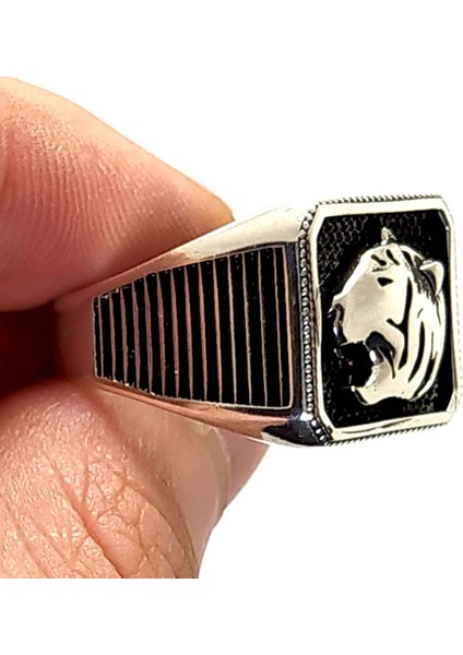 Kaplan Figürlü Erkek Gümüş Yüzük fiyatları