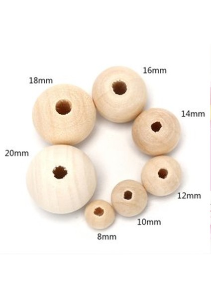 18 mm Ham Işlenmemiş Ahşap Boncuk - 100 Gram (±50 Adet )