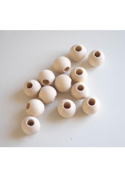 18 mm Ham Işlenmemiş Ahşap Boncuk - 100 Gram (±50 Adet )