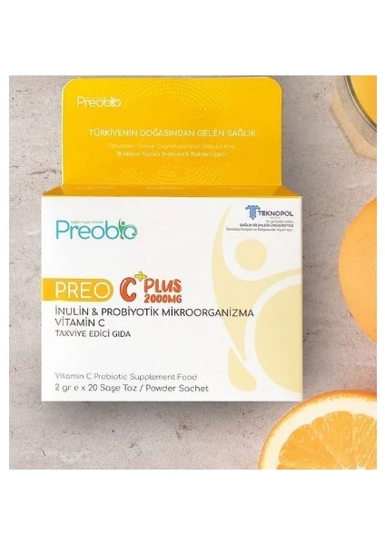 C Plus Probiyotik ve Vitamin C - Takviye Edici Gıda 20 Şase x 2 gr