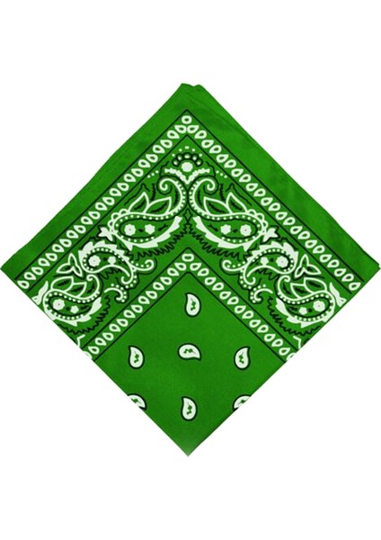 F Fityle Yenilik 100% Pamuk Baskı Kovboy Bandana Kafa Wrap Kafa Bileklik Yeşil (Yurt Dışından)