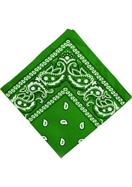 F Fityle Yenilik 100% Pamuk Baskı Kovboy Bandana Kafa Wrap Kafa Bileklik Yeşil (Yurt Dışından) modelleri