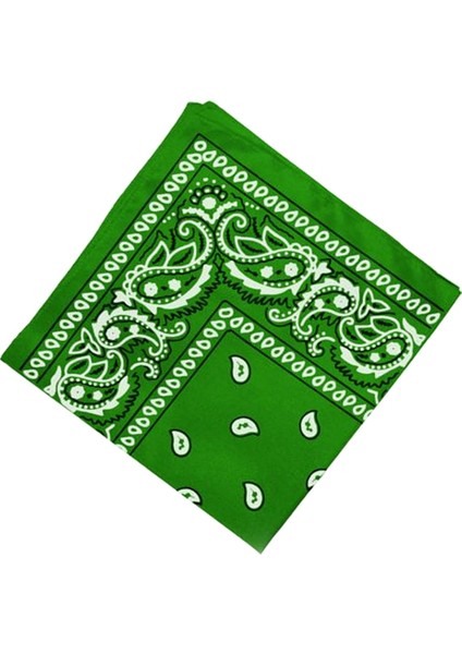 F Fityle Yenilik 100% Pamuk Baskı Kovboy Bandana Kafa Wrap Kafa Bileklik Yeşil (Yurt Dışından) fırsatları