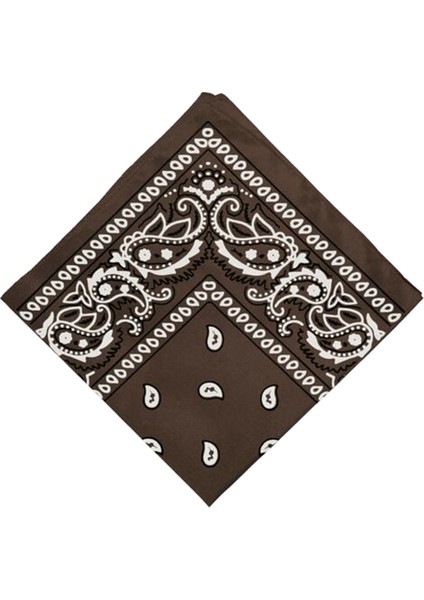 F Fityle Paisley Baskı Bandana Başkanı Wrap Boyun Saç Bandı Bileklik Mendil Kahve (Yurt Dışından)