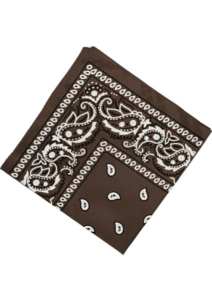 F Fityle Paisley Baskı Bandana Başkanı Wrap Boyun Saç Bandı Bileklik Mendil Kahve (Yurt Dışından) fırsatları