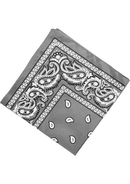 F Fityle Unisex Çift Taraflı Baskı Bandana Kafa Sarma Boyun Kafa Bandı Mendil Gri (Yurt Dışından) fırsatları