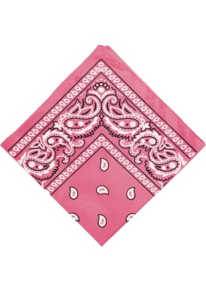 F Fityle 100% Pamuk Paisley Bandana Eşarp Başkanı Wrap Boyun Bileklik Mendil Pembe (Yurt Dışından)